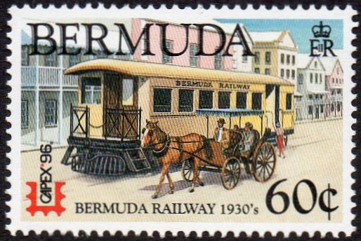 Railway Stamp Bermuda Tramcar in  Hamilton